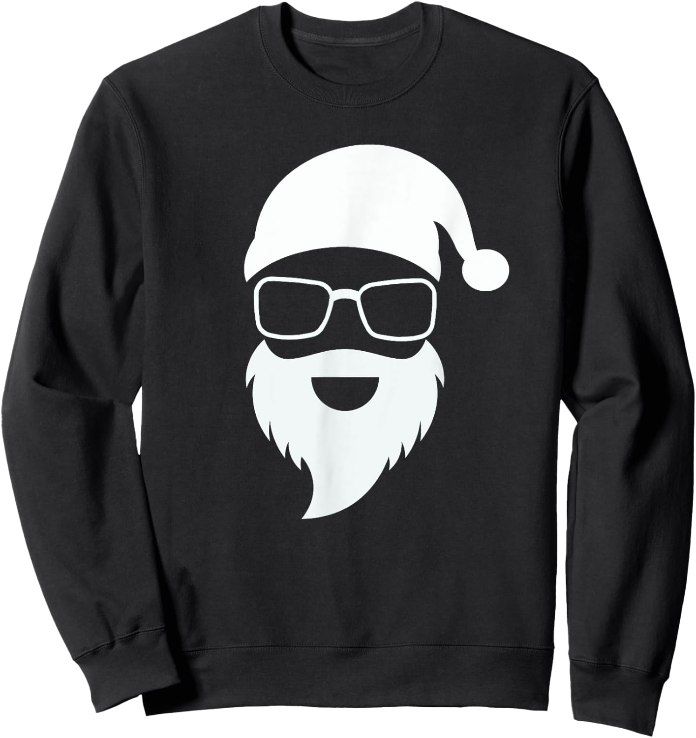 Santa Claus Face Sunglasses Men Women Cool Christmas Hipster Sweatshirt - Sweatshirt | Black