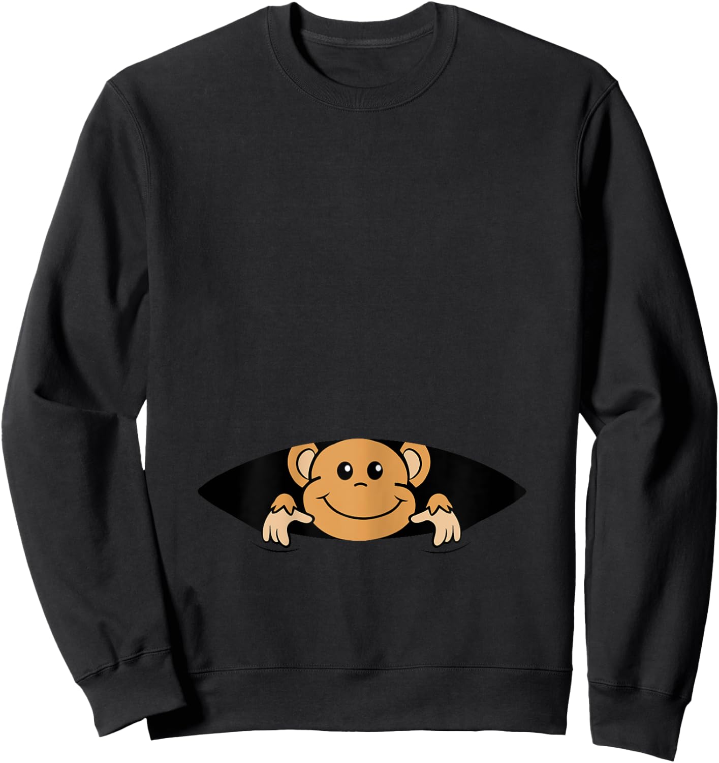 Pregnancy Announce Design with Monkey Ape Mom Pregnant Sweatshirt - Sweatshirt | Black