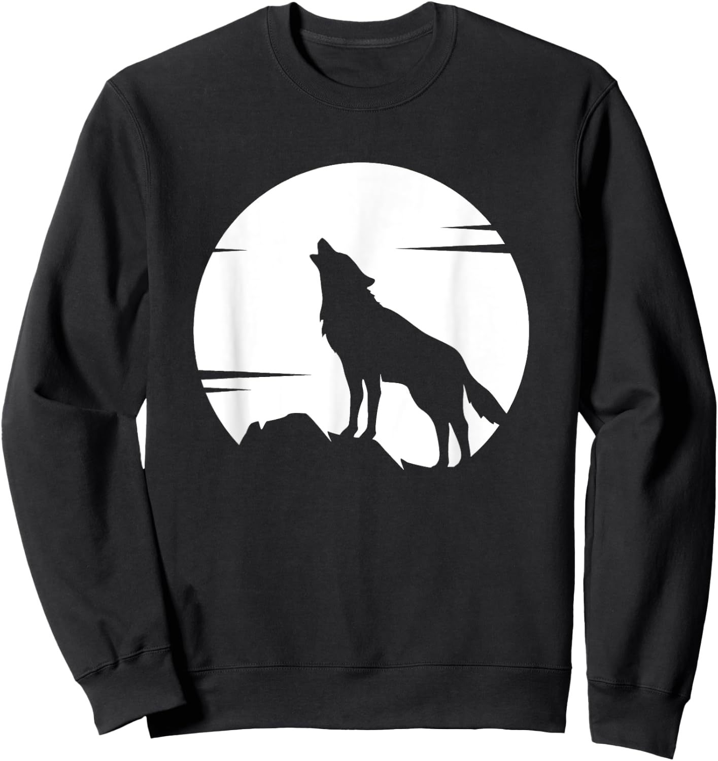 Lone Wolf Howling at the Moon Jackal Animal Gift Men Women Sweatshirt - Sweatshirt | Black