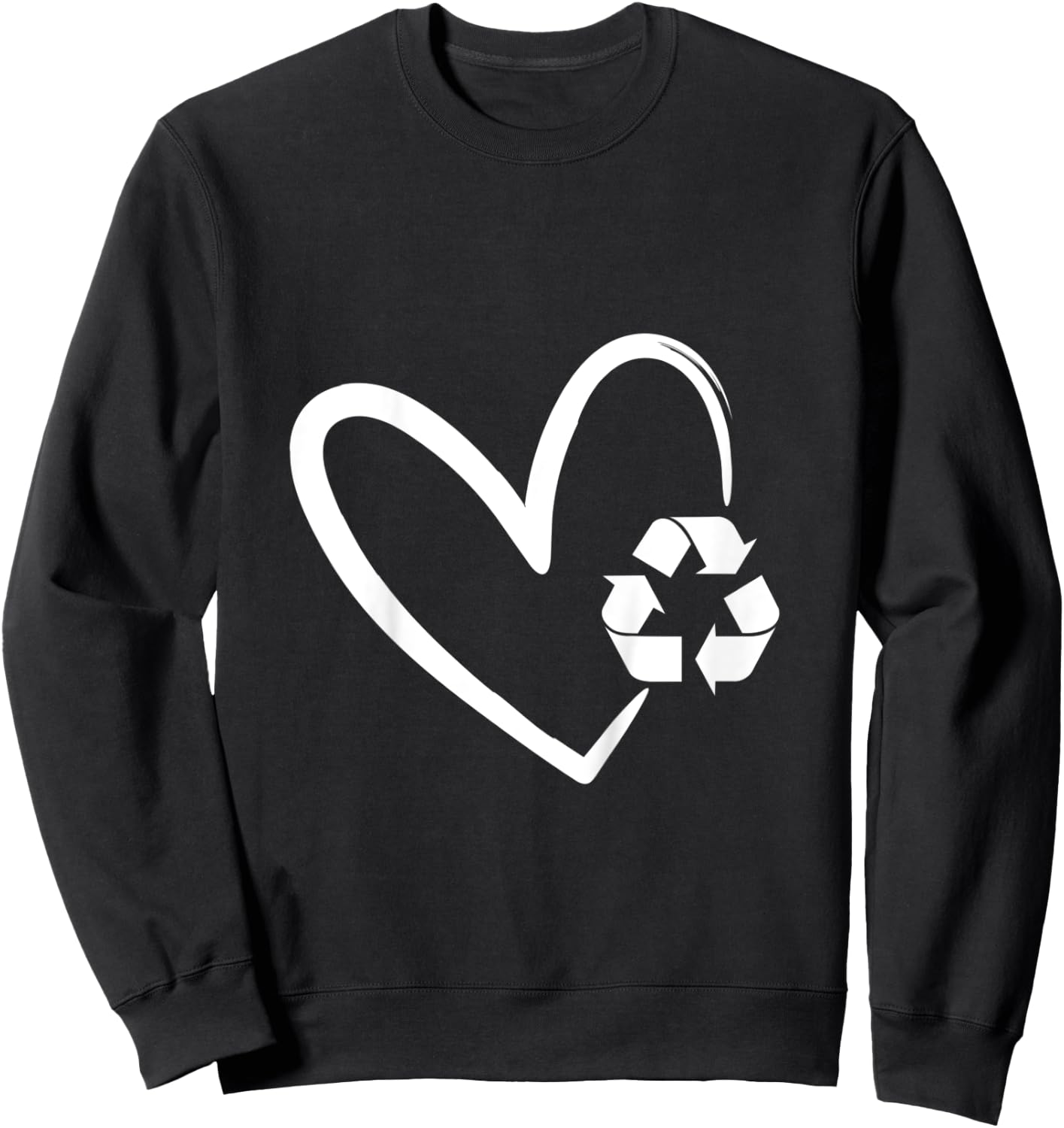 Kids Girls Earth Day Heart Recycle Sign Cute Happy Earth Day Kids Sweatshirt - Sweatshirt | Black
