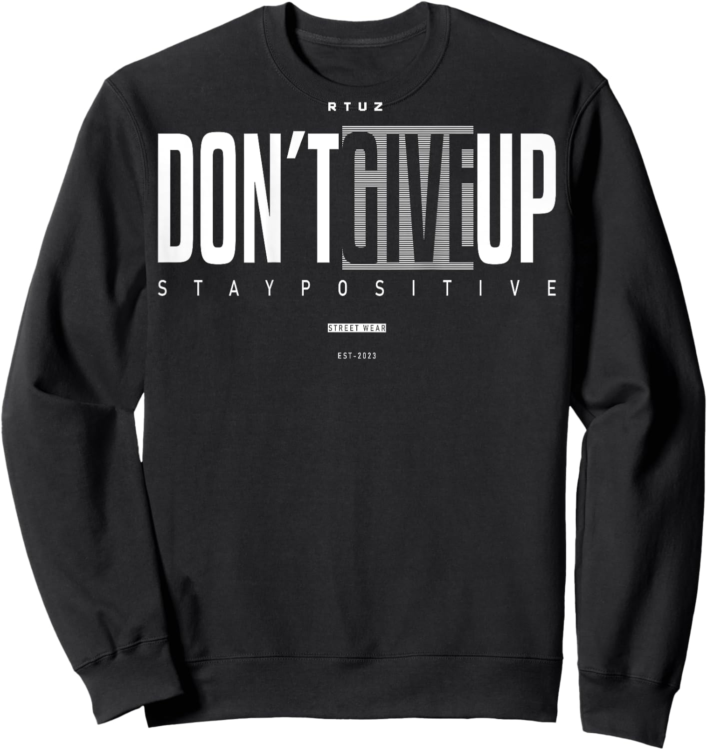 Fitness Quote Y2K Gym Training Back Print Yoga Sport Workout Sweatshirt - Sweatshirt | Black