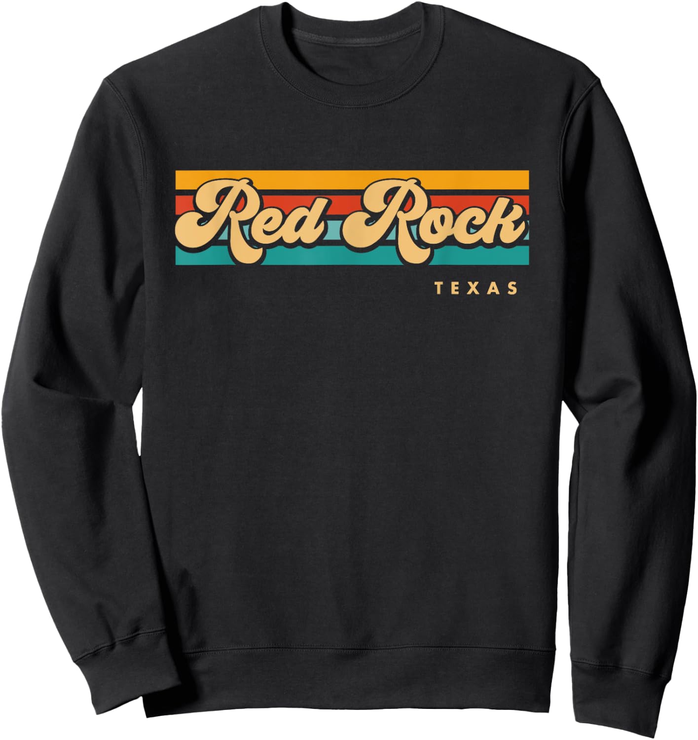 Vintage Sunset Stripes Red Rock, Texas Sweatshirt - Sweatshirt | Black