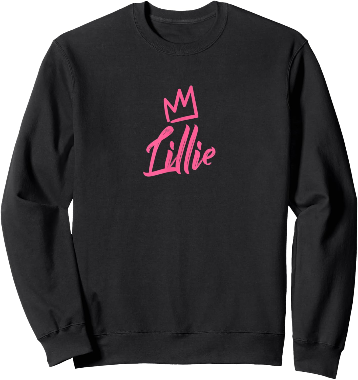 Lillie the Queen / Pink Crown & Name Called Lillie Sweatshirt - Sweatshirt | Black