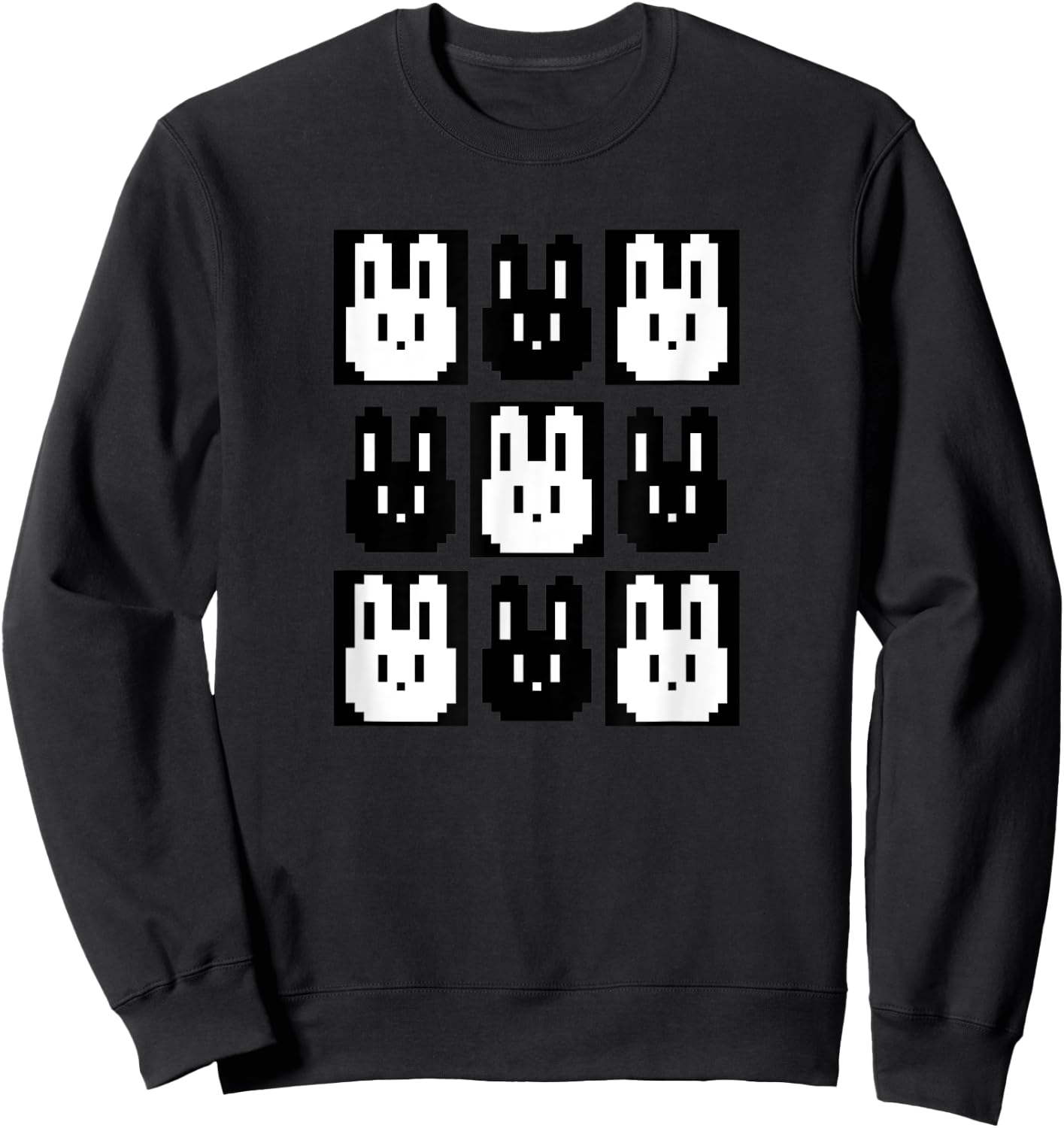 Pixel rabbit retro gaming fun Sweatshirt - Sweatshirt | Black