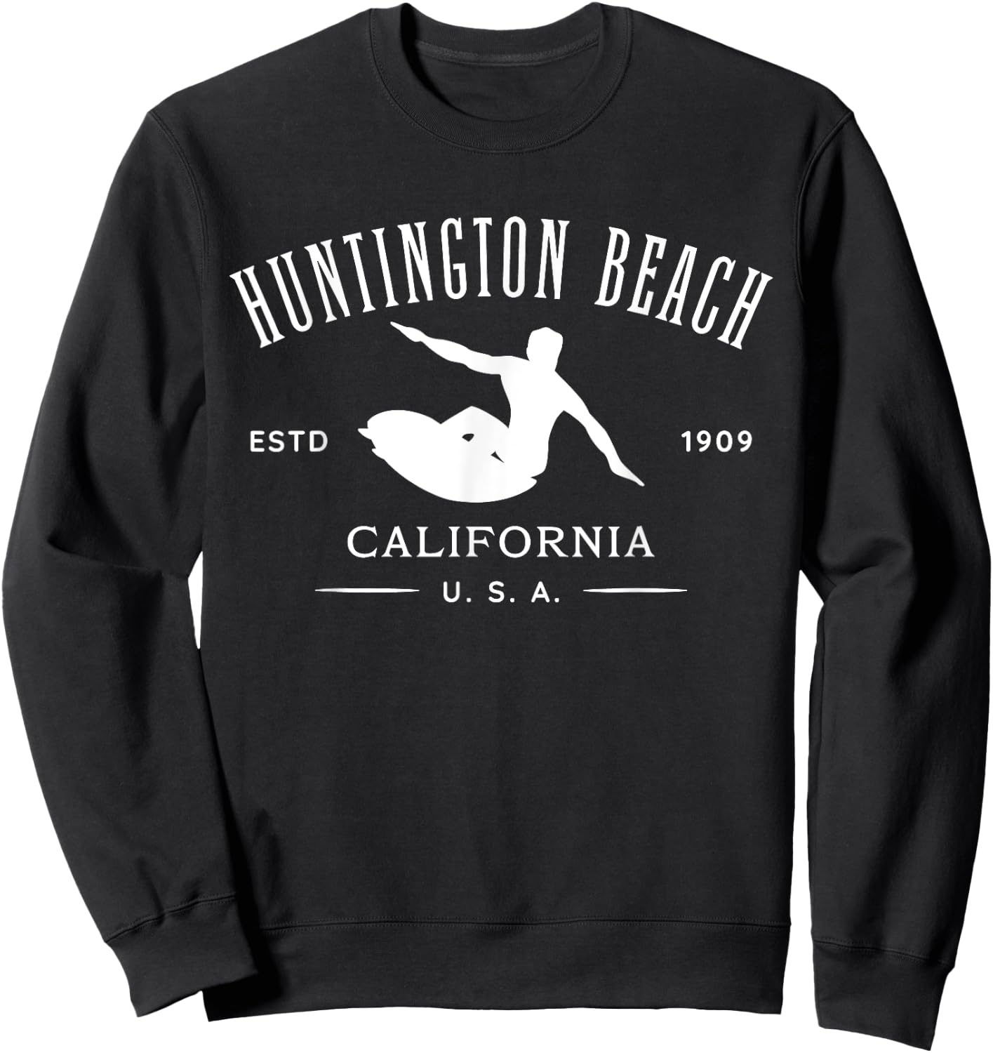 Huntington Beach California Surf Design Men Women Girls Kids Sweatshirt - Sweatshirt | Black