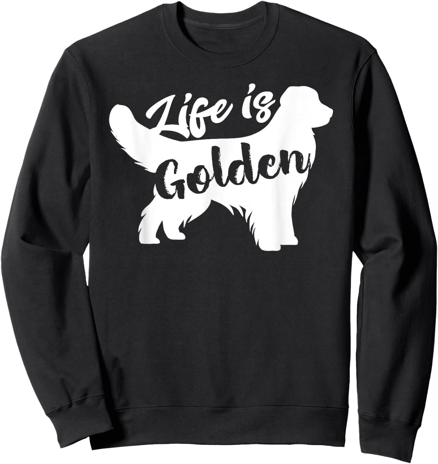 Golden Retriever Hund Life is golden retro vintage Sweatshirt - Sweatshirt | Black