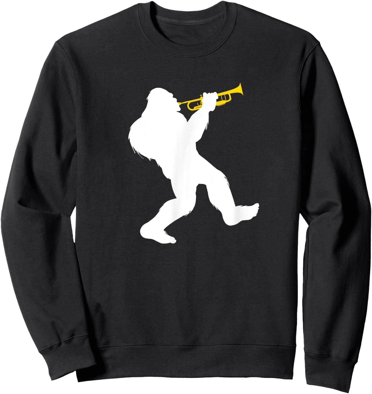 Bigfoot playing a trumpet Sweatshirt - Sweatshirt | Black
