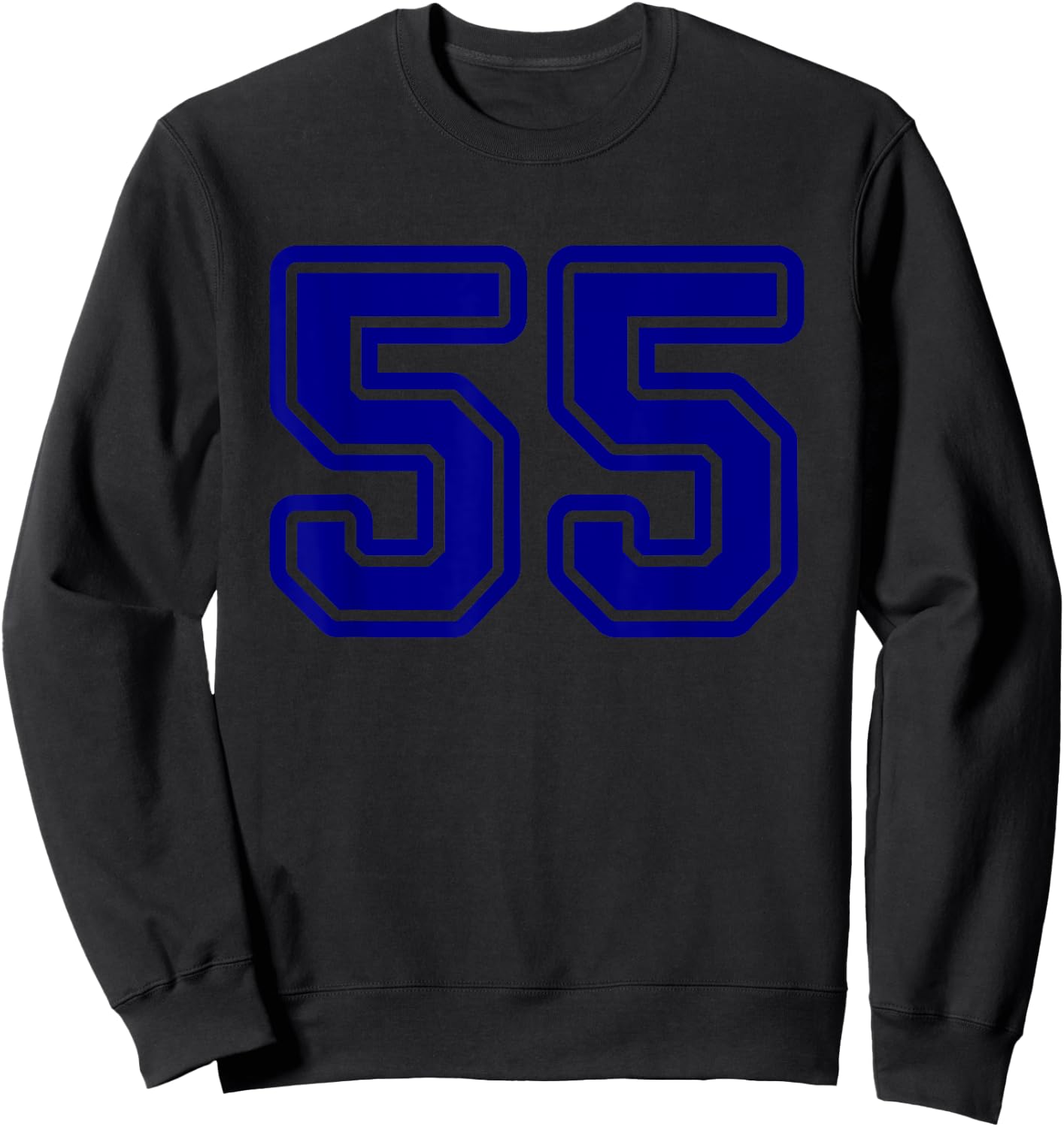 Number #55 Blue Sport Varsity Number 55 Sweatshirt - Sweatshirt | Black