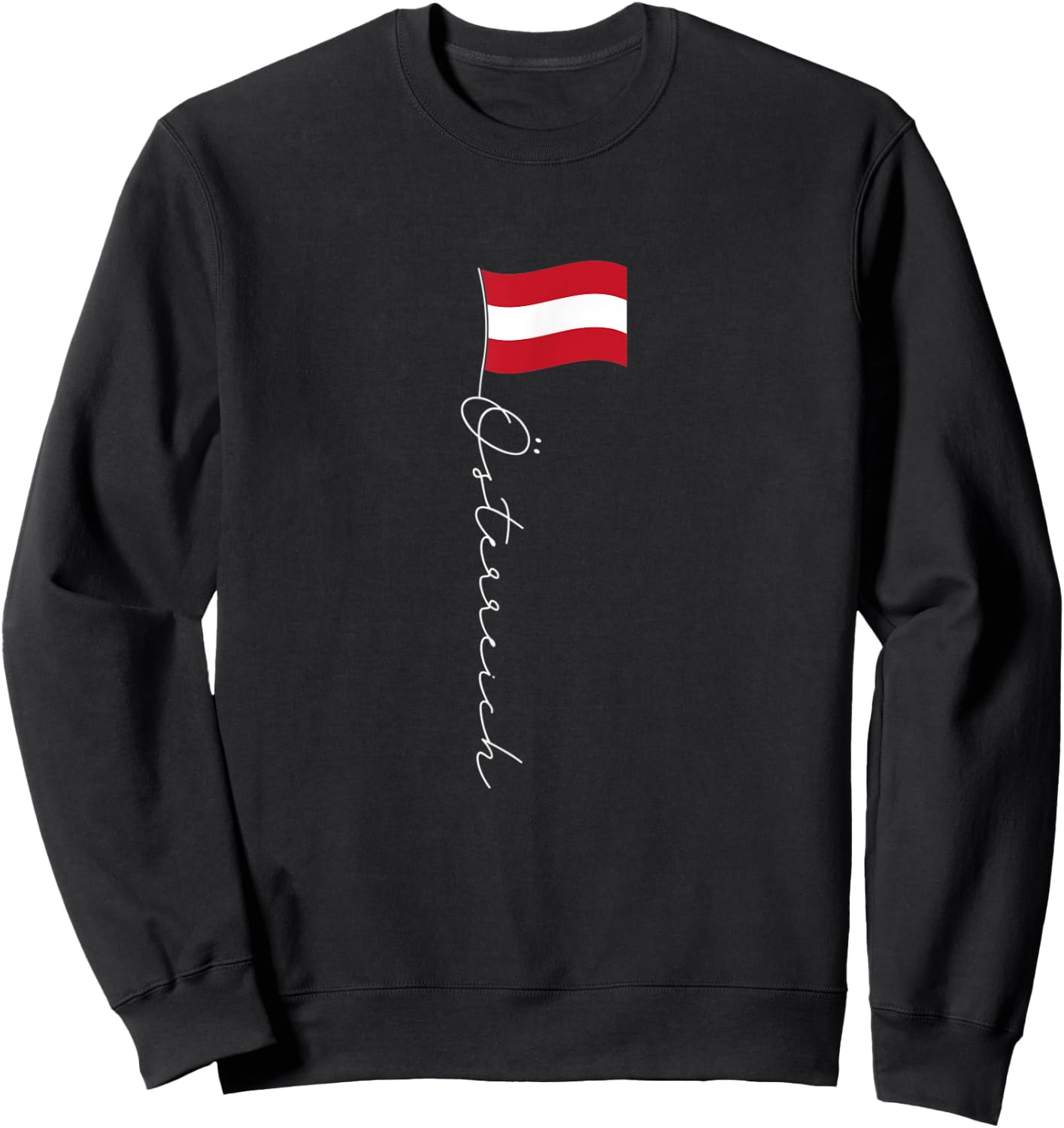 Austria Signature Flag Pole - Patriotic Austrian Flag Women Kids Men Sweatshirt - Sweatshirt | Black