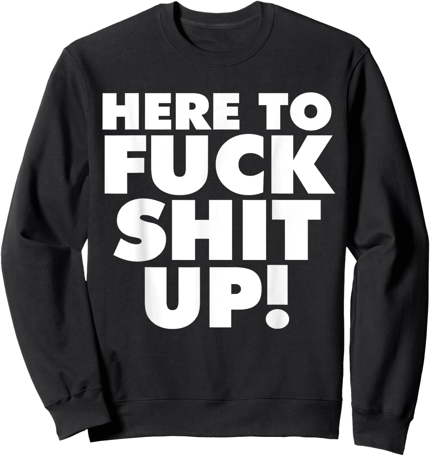 Here to Fuck Shit Up Sweatshirt - Sweatshirt | Black