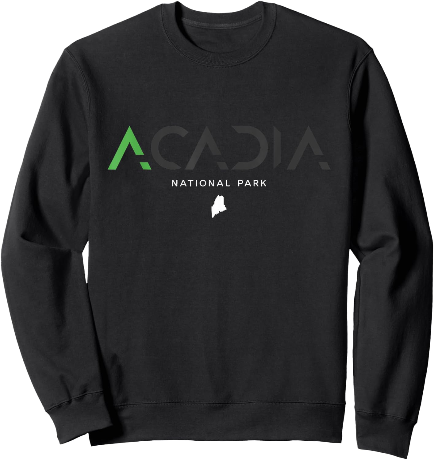 Acadia National Park Maine Tonal Retro Vintage Sweatshirt - Sweatshirt | Black