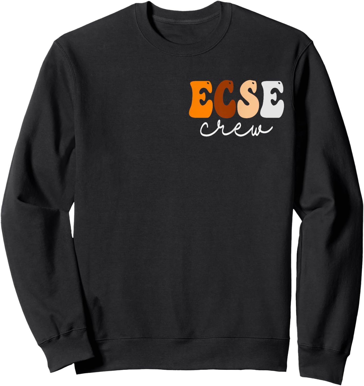 ECSE Crew Cute Groovy Fall Autumn Lovers Appreciation Day Sweatshirt - Sweatshirt | Black