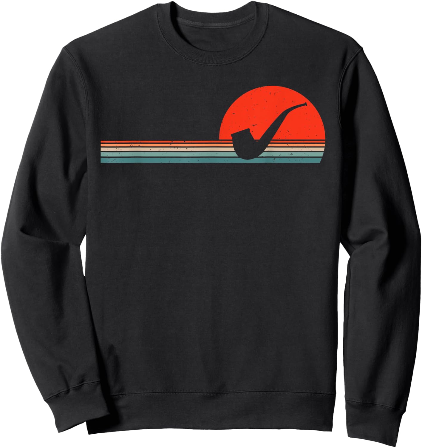 Pipe Smoking Retro Tobacco Vintage Smoker Sweatshirt - Sweatshirt | Black