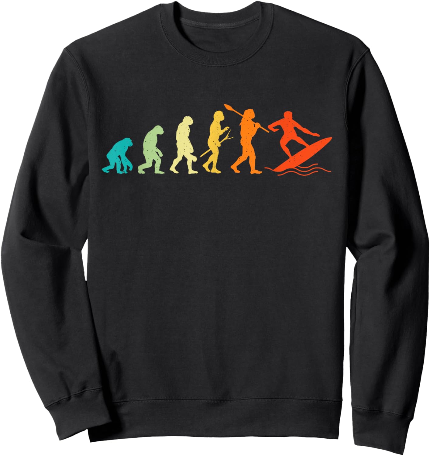 Evolution Of Surfers - Surfboard Surfboarder Surfing Sweatshirt - Sweatshirt | Black