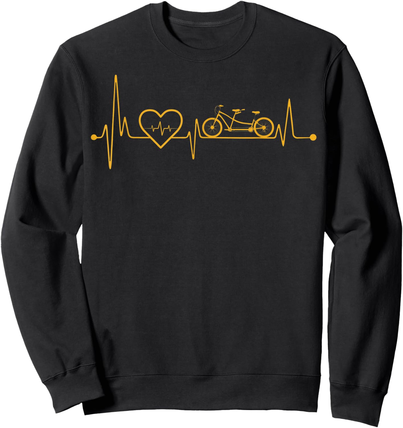 Tandem Bicycle Heartbeat Bike Sweatshirt - Sweatshirt | Black