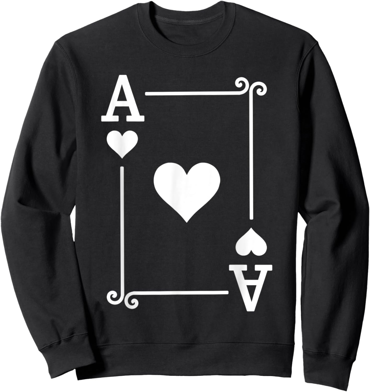 Playing Cards Costume - Ace Hearts Card - Ace Card Sweatshirt - Sweatshirt | Black