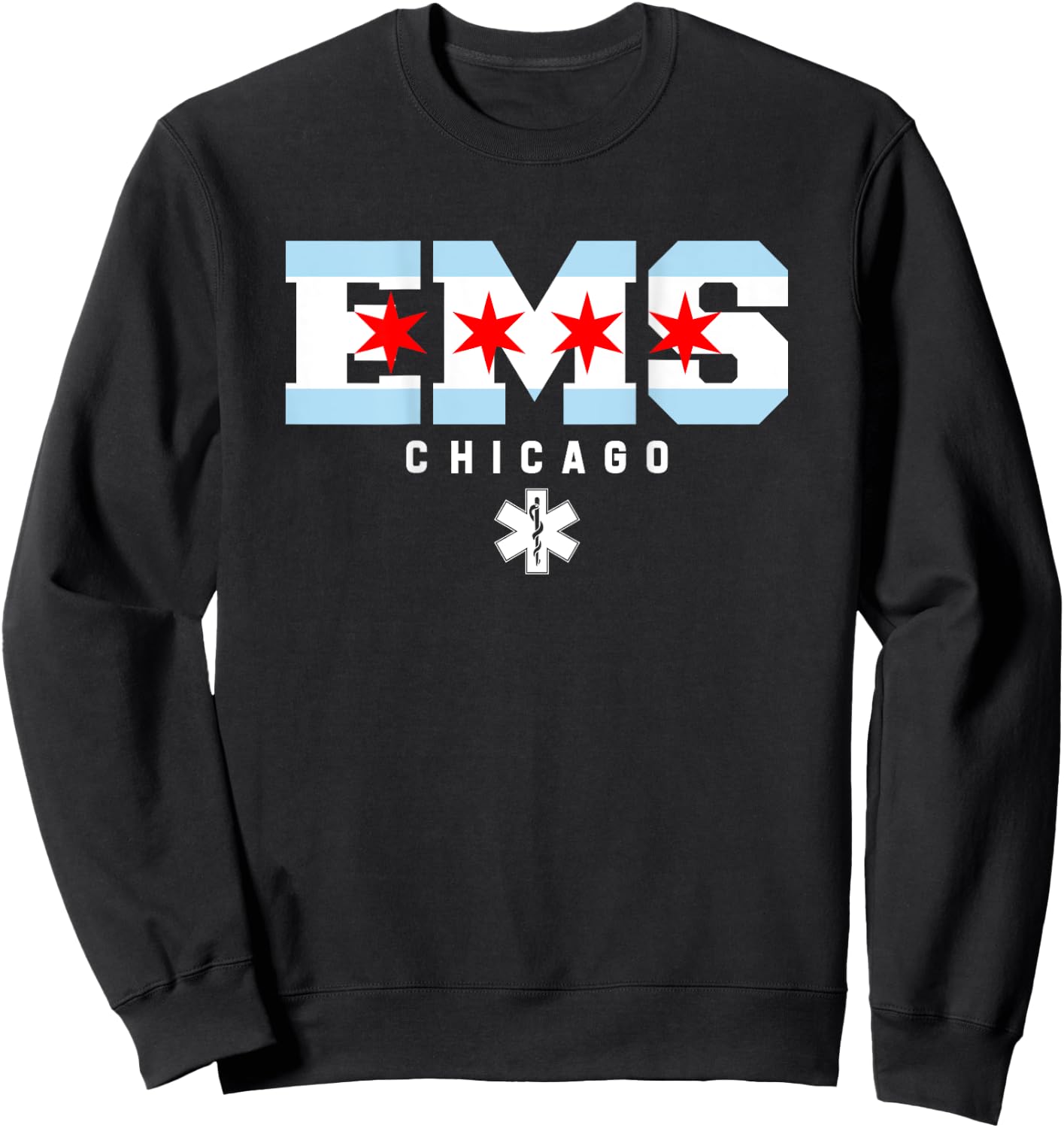 Chicago Illinois EMS Emergency Medical Services EMT Duty Sweatshirt - Sweatshirt | Black