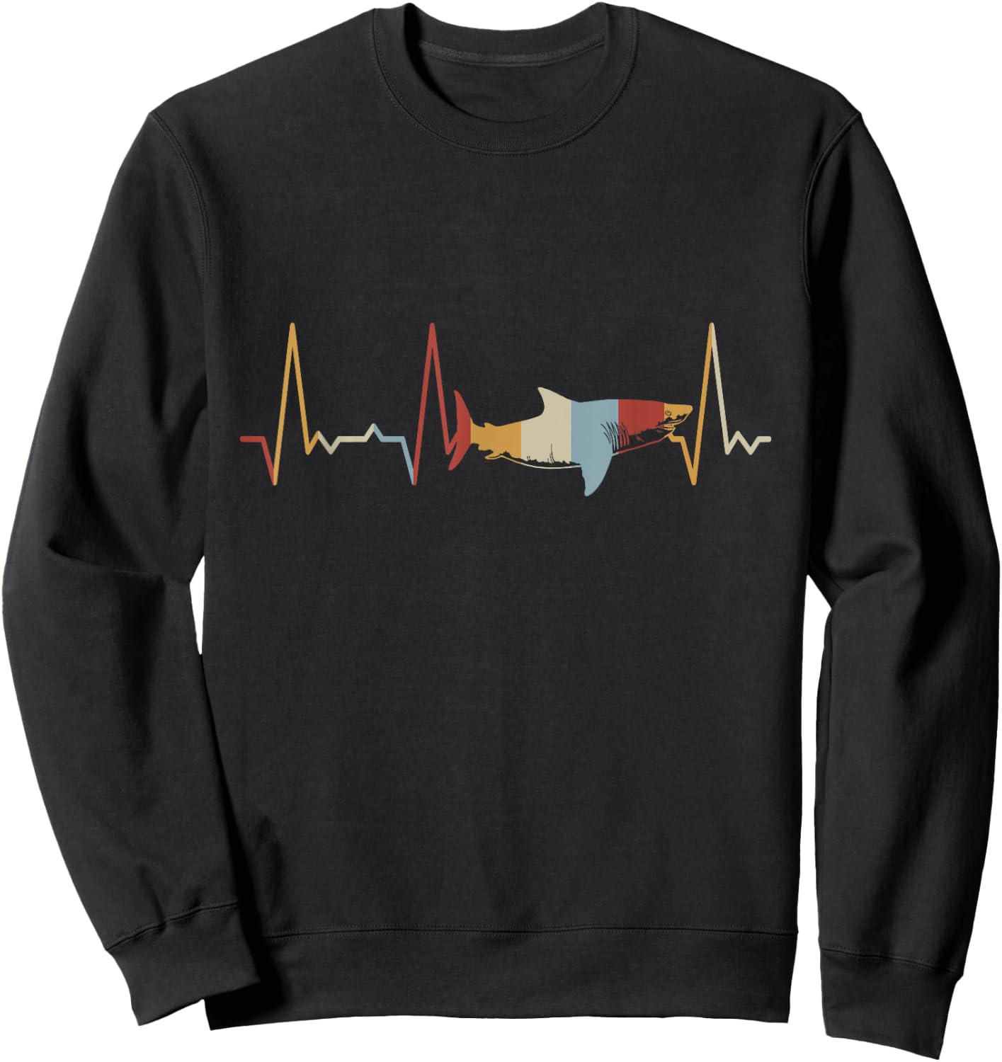 Heartbeat Shark Sweatshirt - Sweatshirt | Black