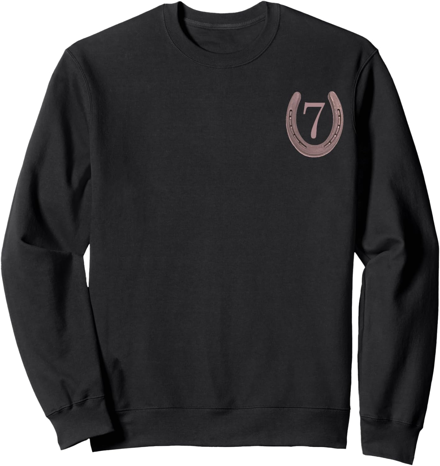 Lucky Horseshoe and the number 7. Sweatshirt - Sweatshirt | Black