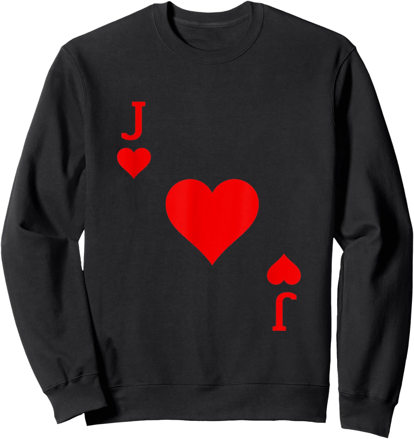 Jack of Hearts Deck of Cards Carnival Halloween Costume Sweatshirt - Sweatshirt | Black