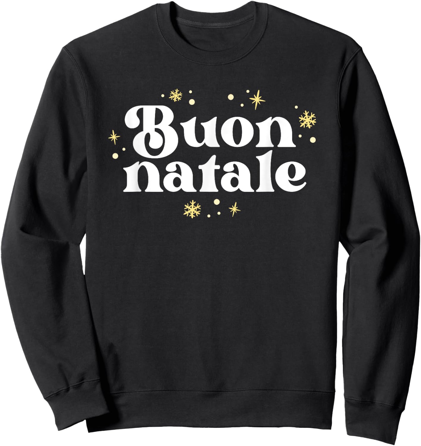 Vintage Buon Natale Italian Christmas Italy Pride Xmas Sweatshirt - Sweatshirt | Black