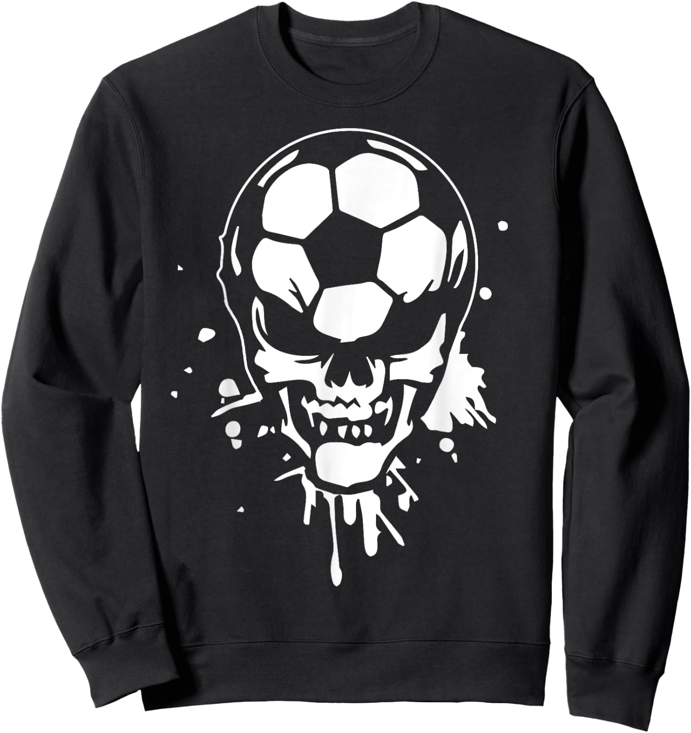 Soccer Skeleton Funny Player Halloween Skull Hallows' Day Sweatshirt - Sweatshirt | Black
