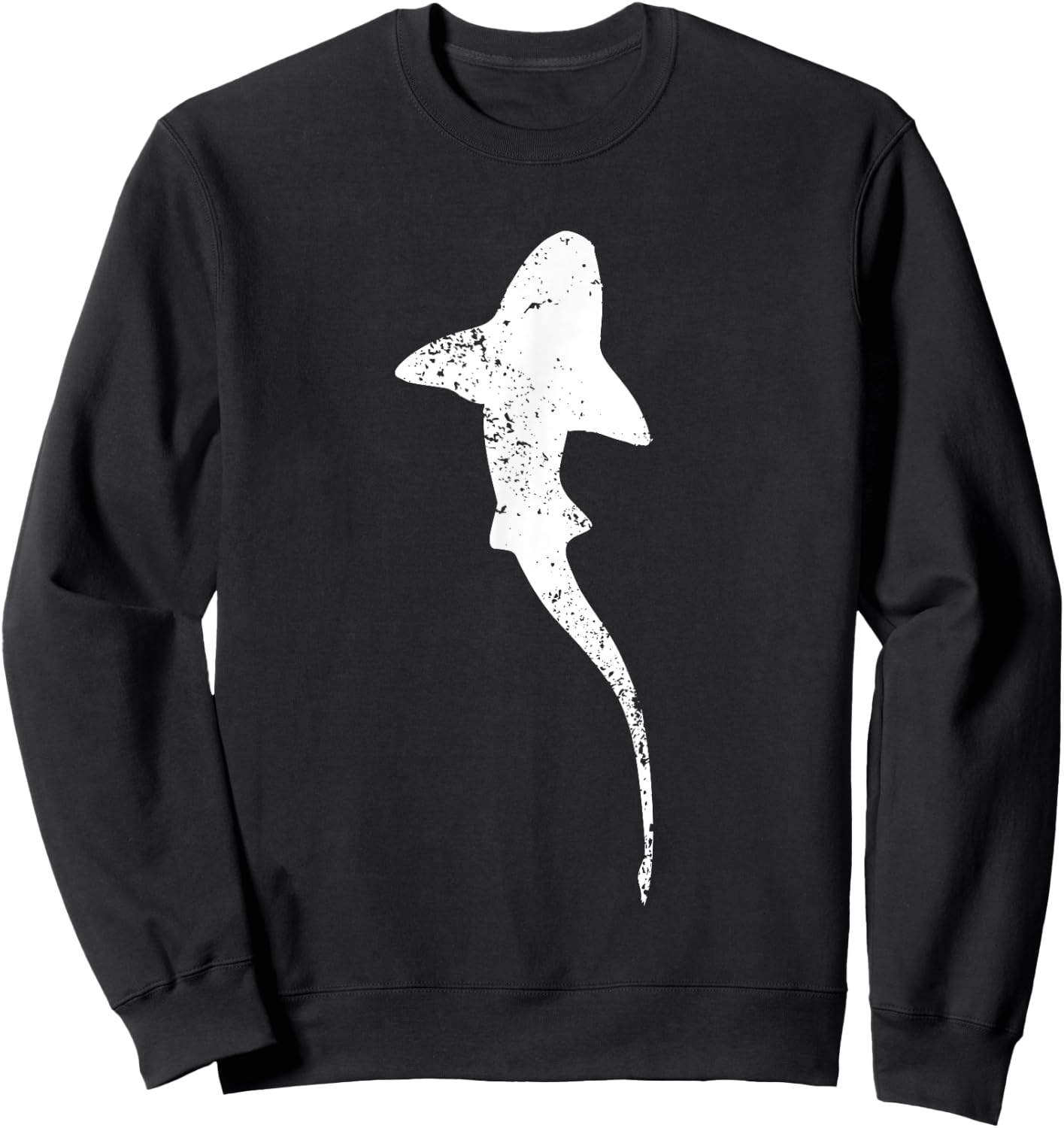 Grunge Whale Shark Print - Vintage Whale Shark Sweatshirt - Sweatshirt | Black