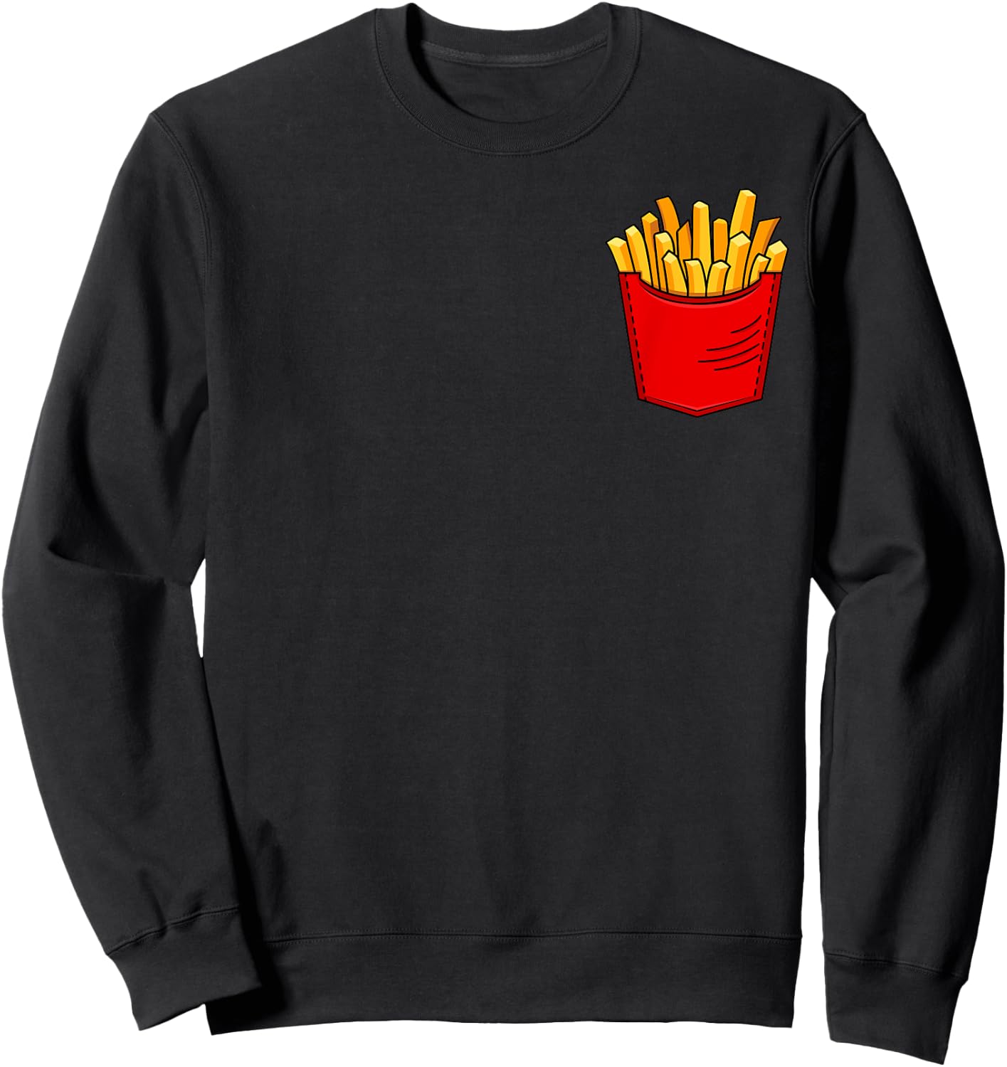 Funny French Fries Designs Women Fast-Food Eaters Sweatshirt - Sweatshirt | Black