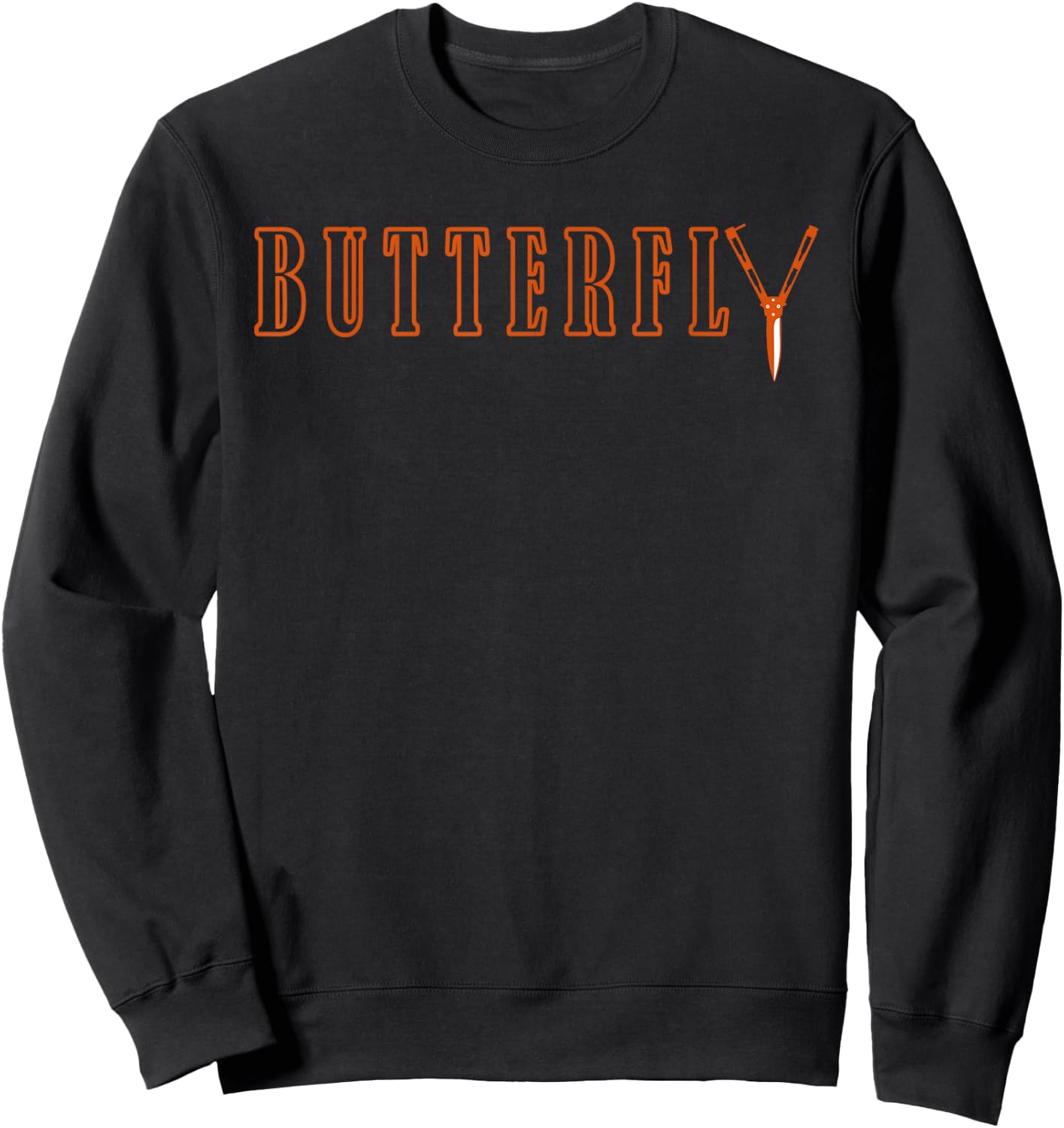 Knife butterfly Knifes Balisong Flipping Butterfly Knife Sweatshirt - Sweatshirt | Black