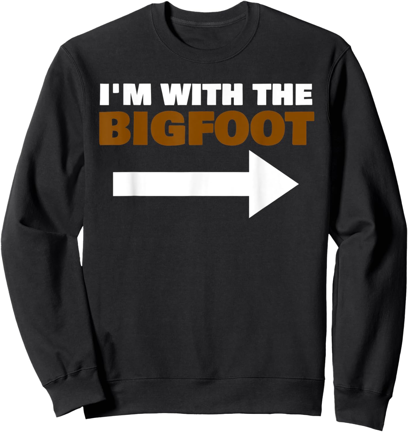 I'm With The Bigfoot Fun Matching Halloween Couple Costume Sweatshirt - Sweatshirt | Black