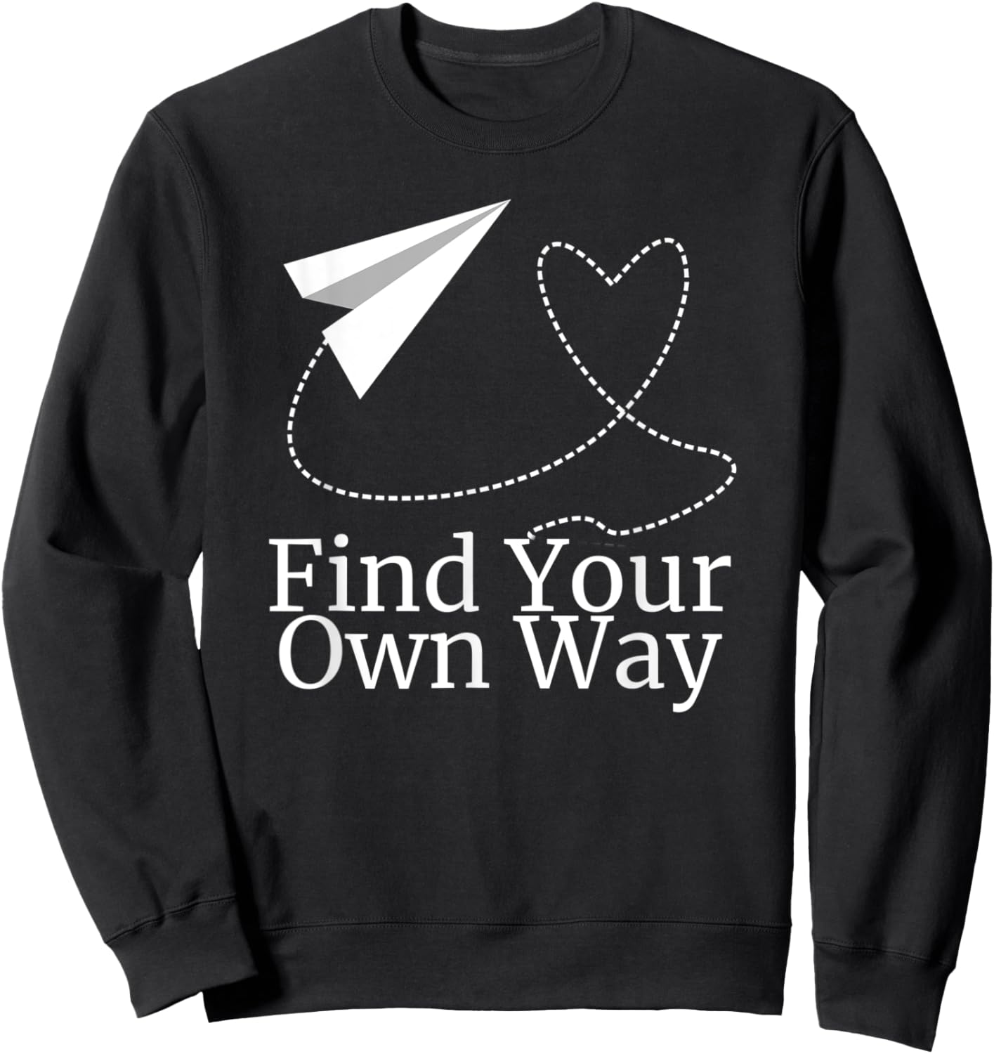 Find Your Own Way Airplane Heart Path Sweatshirt - Sweatshirt | Black