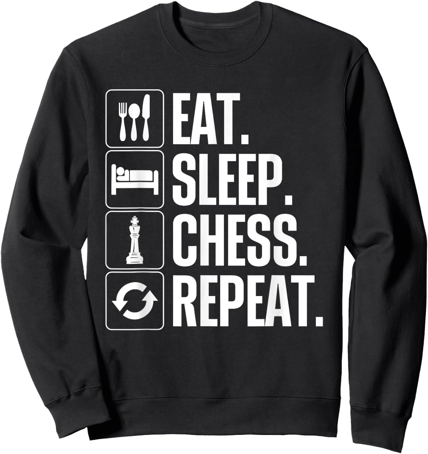 Cute Chess Player Art Boys Kids Chess Lover Novelty Sweatshirt - Sweatshirt | Black