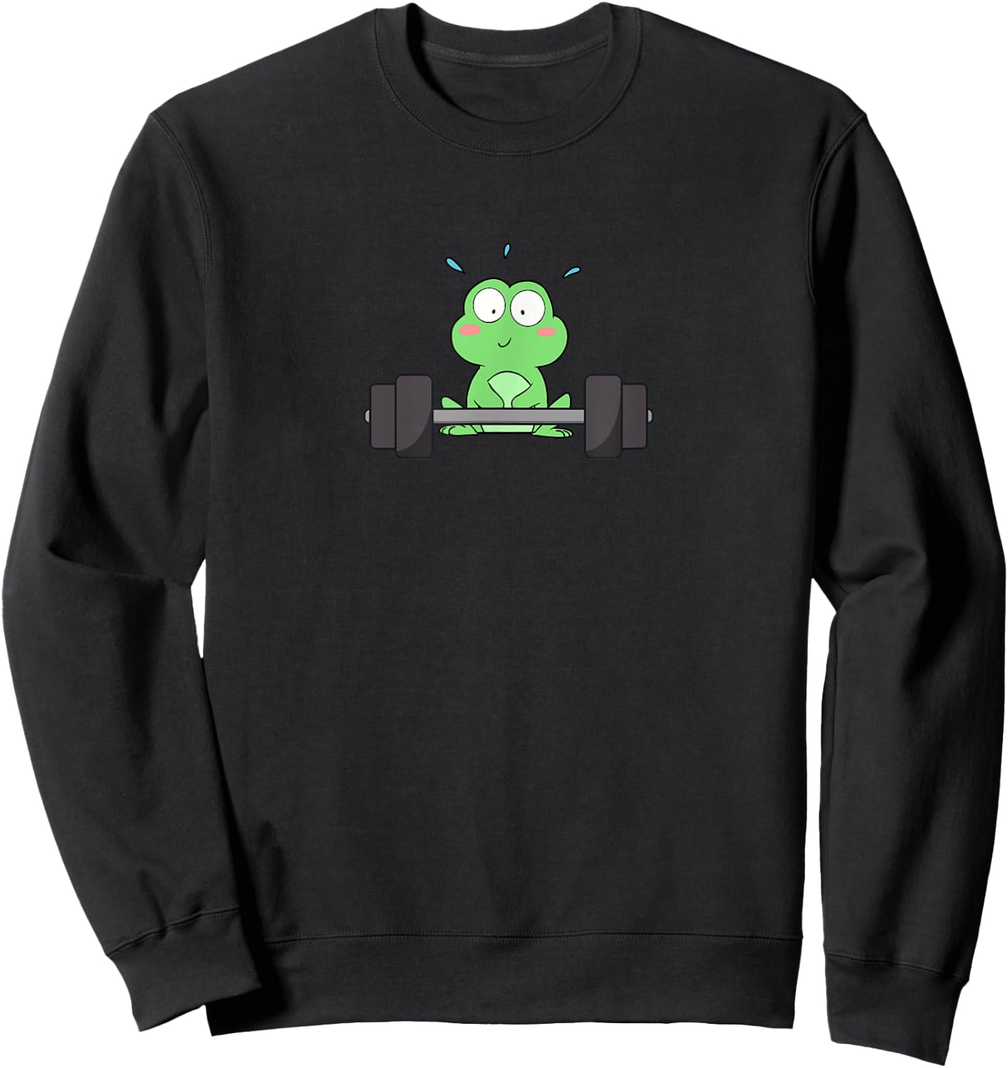 Cute Frog Exercise Deadlift Aesthetic Funny Gym Toad Sweatshirt - Sweatshirt | Black