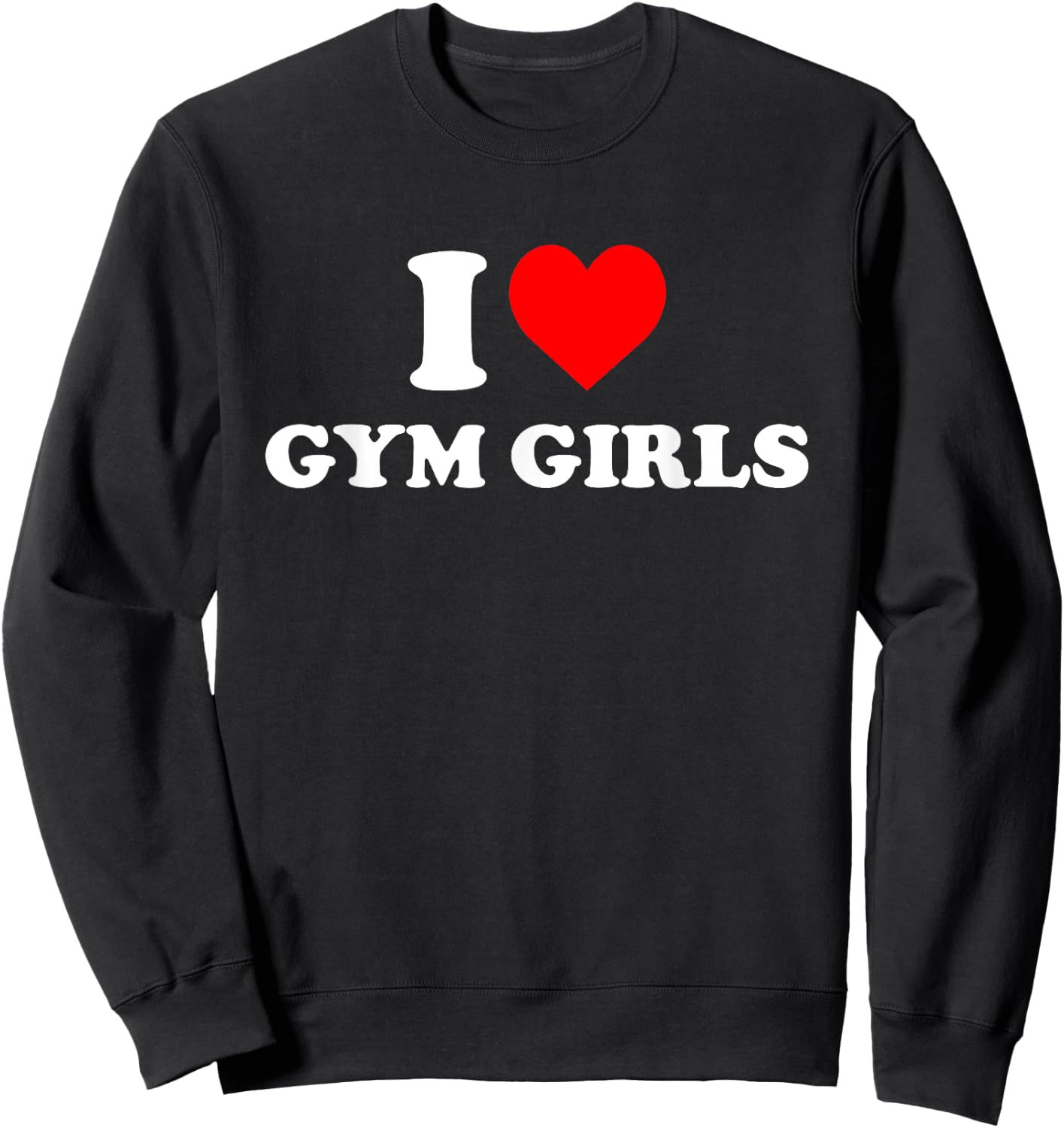 I Love Gym Girls Heart Sweatshirt - Sweatshirt | Black