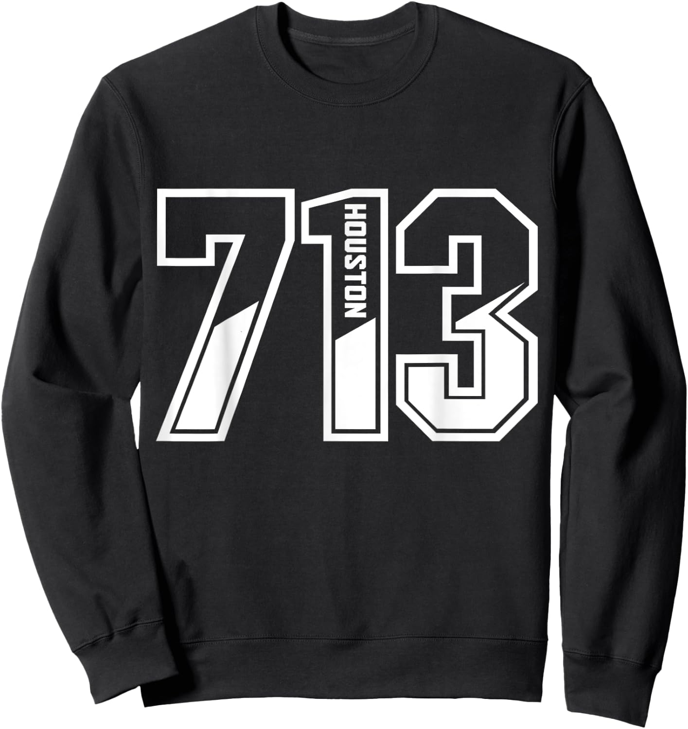 Houston Texas 713 Area Code Pride Vintage Sweatshirt - Sweatshirt | Black