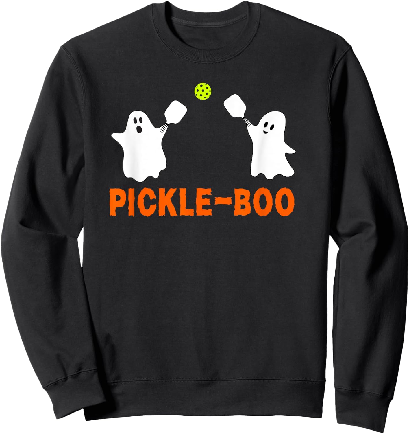 Halloween Pickleball Pickle-Boo Ghosts Sweatshirt - Sweatshirt | Black