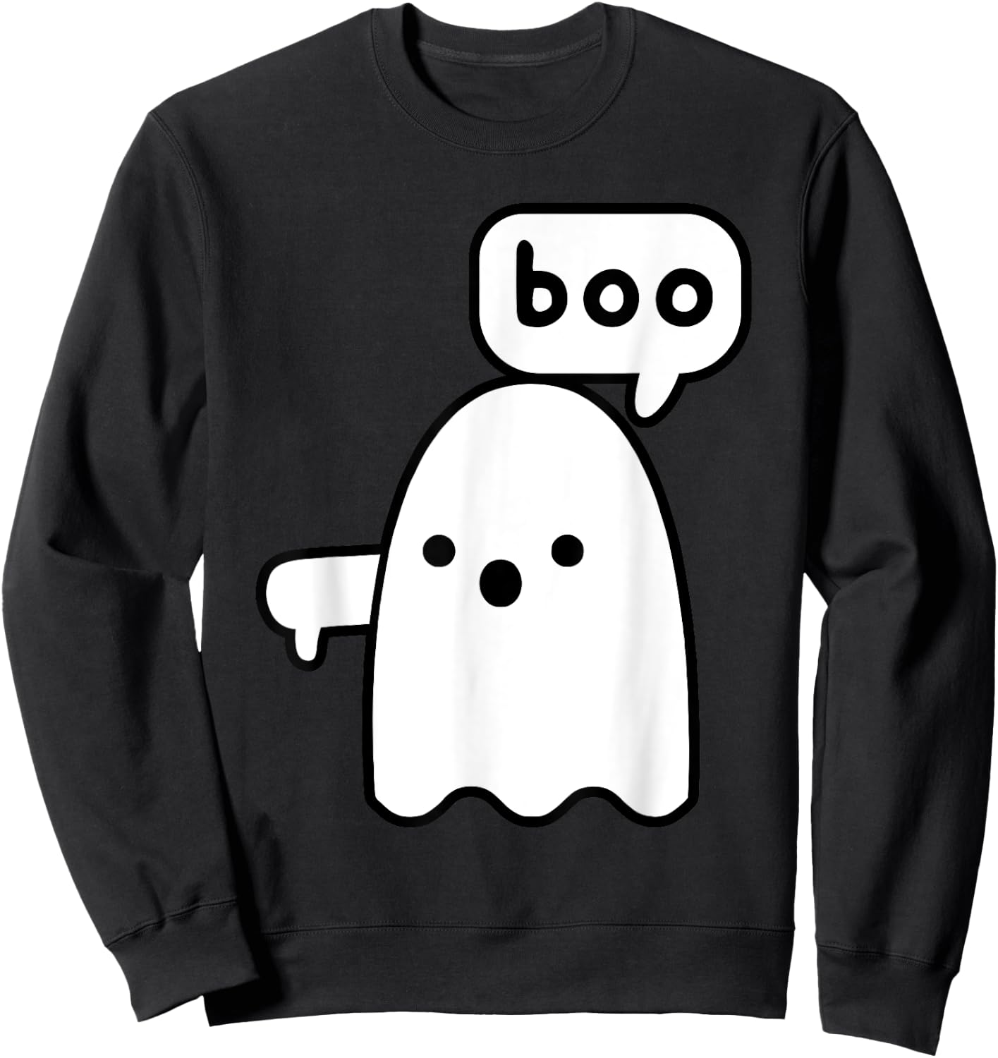 Thumbs Down Ghost Screaming Boo Disapproval Ghost halloween Sweatshirt - Sweatshirt | Black