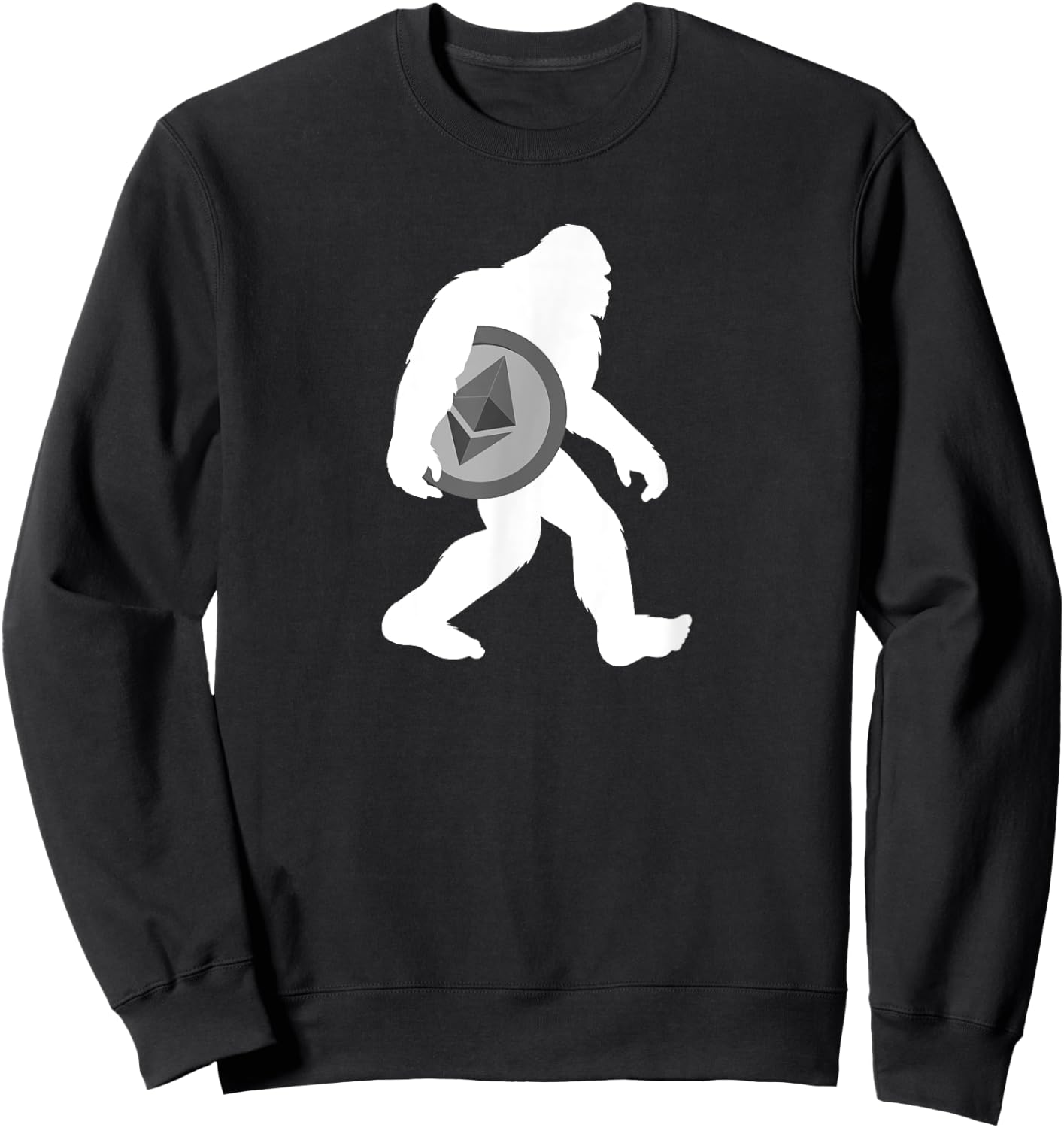 Ethereum Bigfoot holding Ethereum Sweatshirt - Sweatshirt | Black