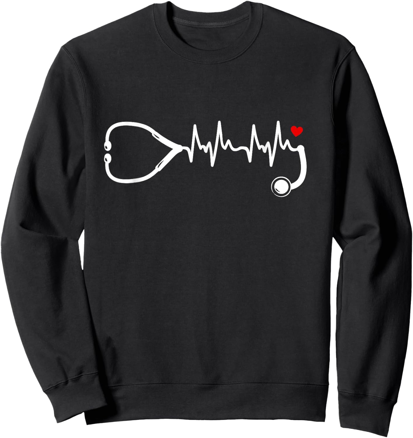 Nurse Heartbeat Clothing - Stethoscope Heart Student Nurse Sweatshirt - Sweatshirt | Black
