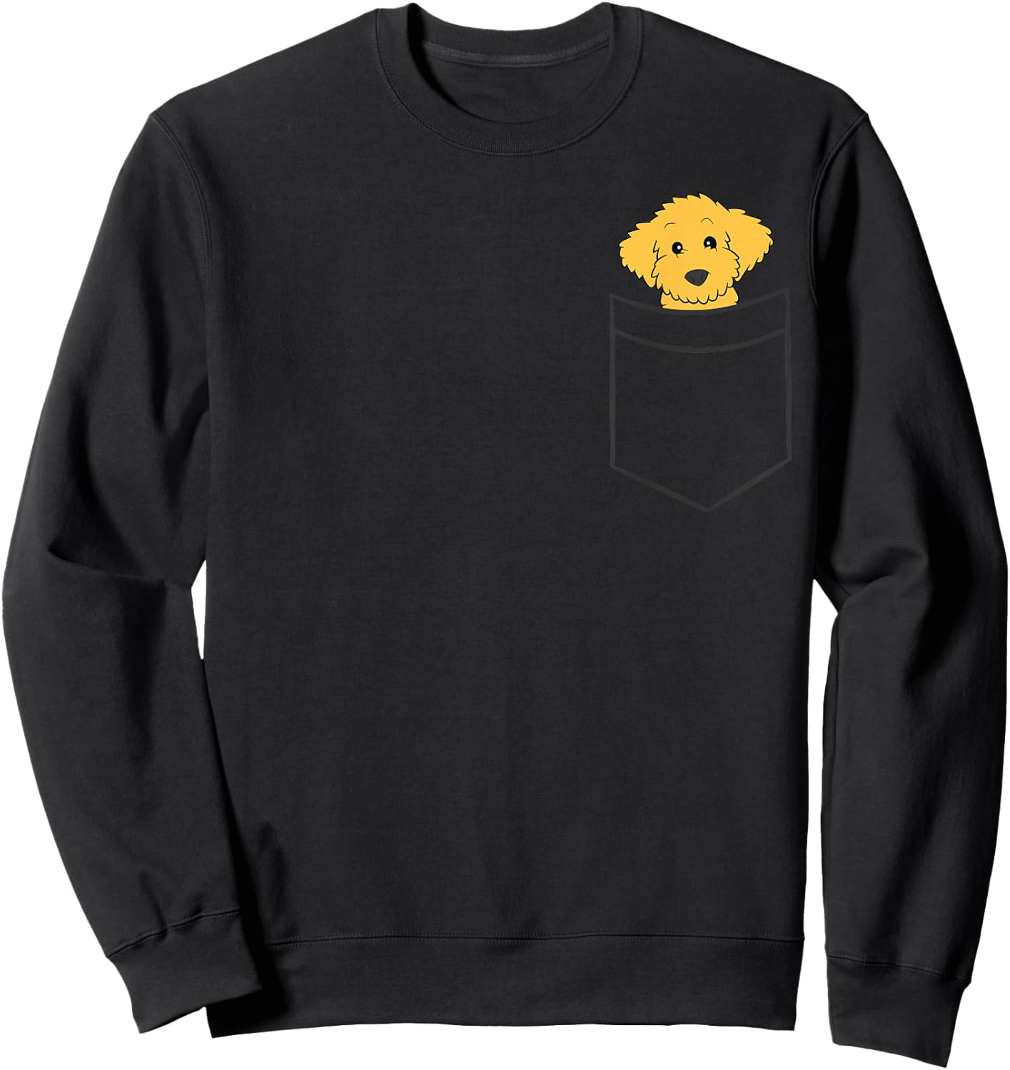 Goldendoodle Dog In Pocket Funny Goldendoodle Women Girls Kids Sweatshirt - Sweatshirt | Black