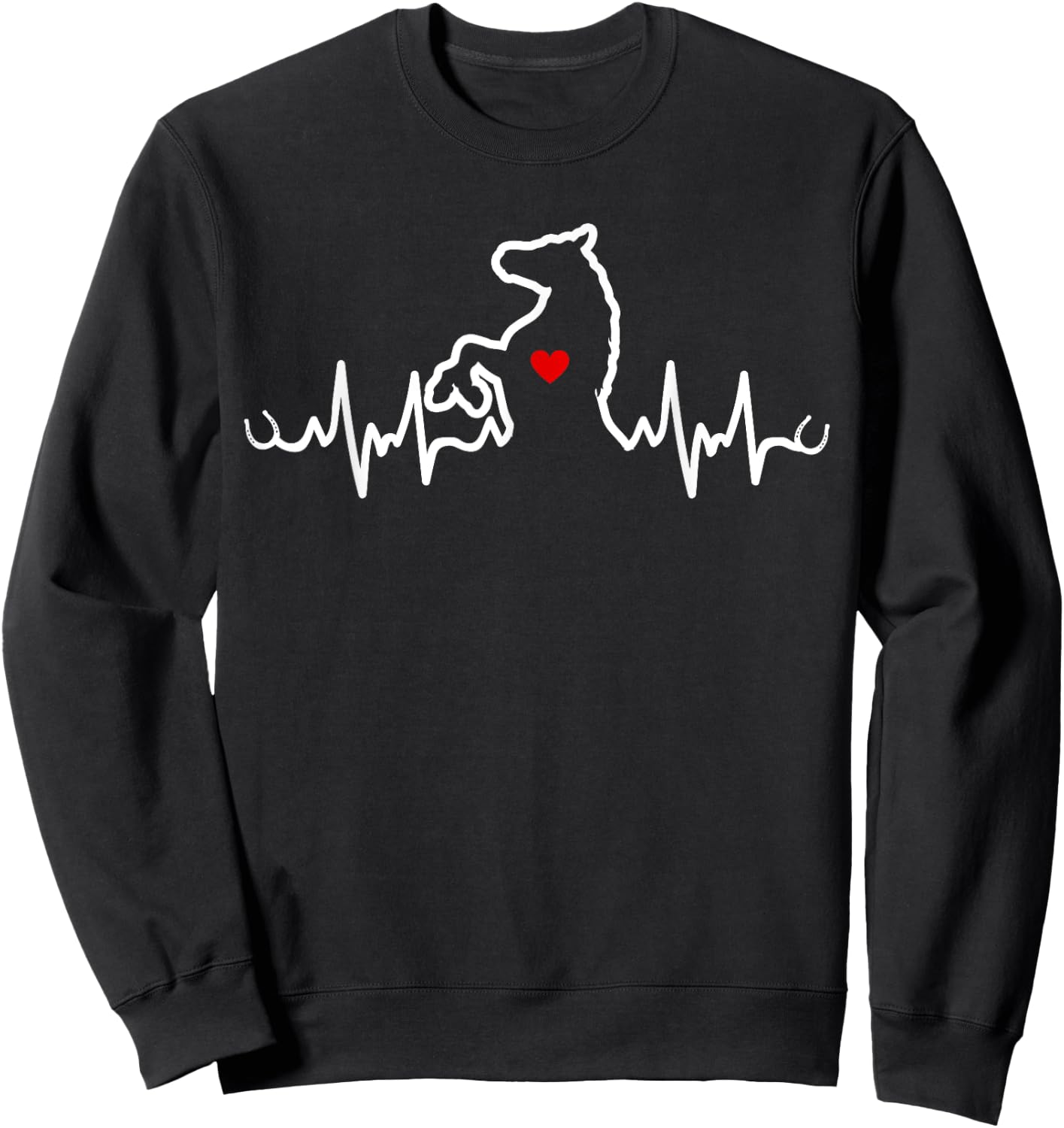 Horse Heartbeat Clothing - Heartbeat Horse Sweatshirt - Sweatshirt | Black