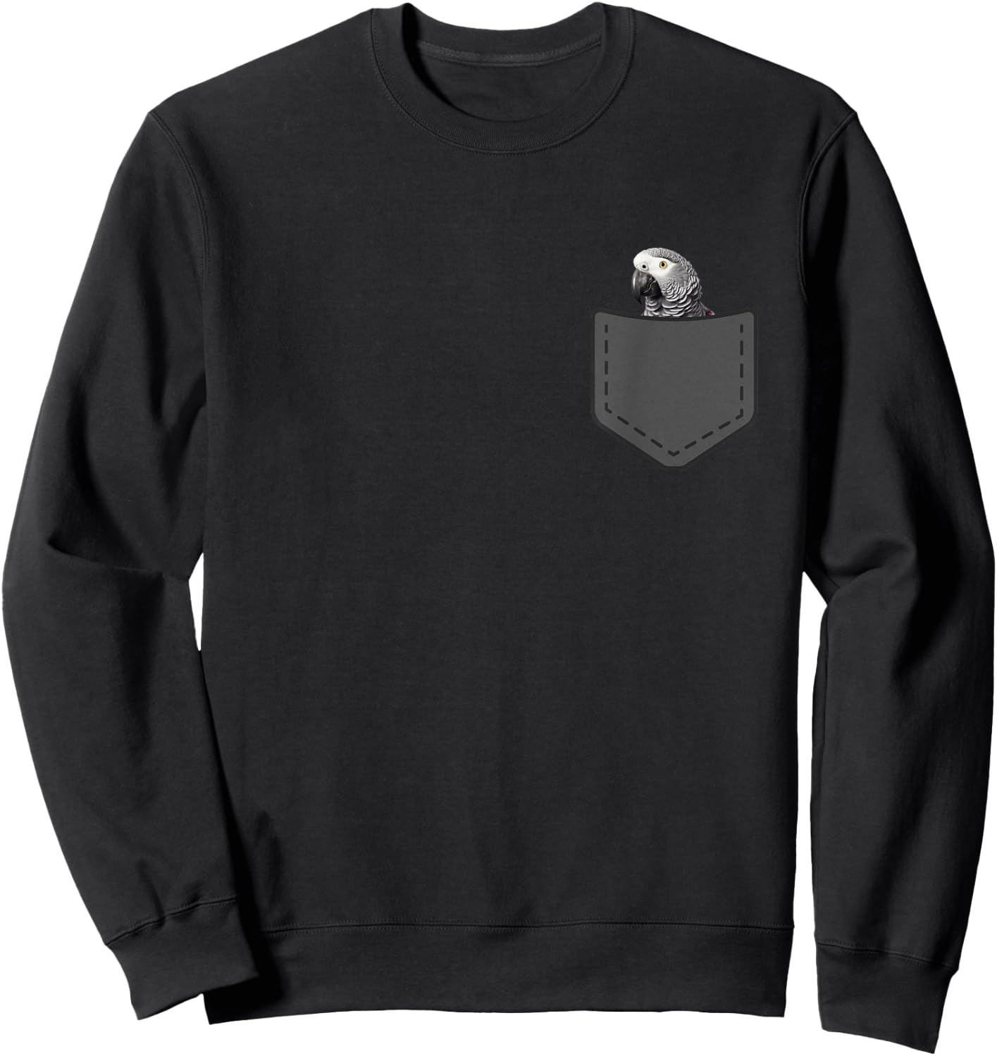Funny African Grey Parrot Bird In Your Pocket Sweatshirt - Sweatshirt | Black