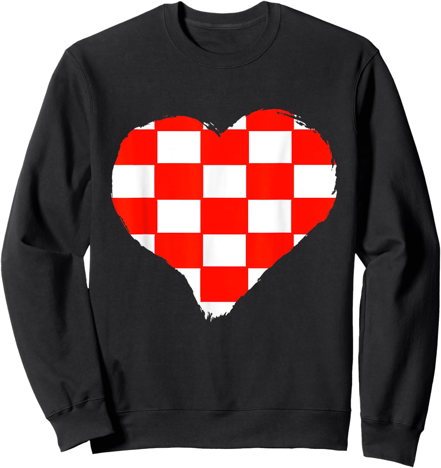 Croatia Heart Love Croatian Pride Croatian Flag Hrvatska Sweatshirt - Sweatshirt | Black