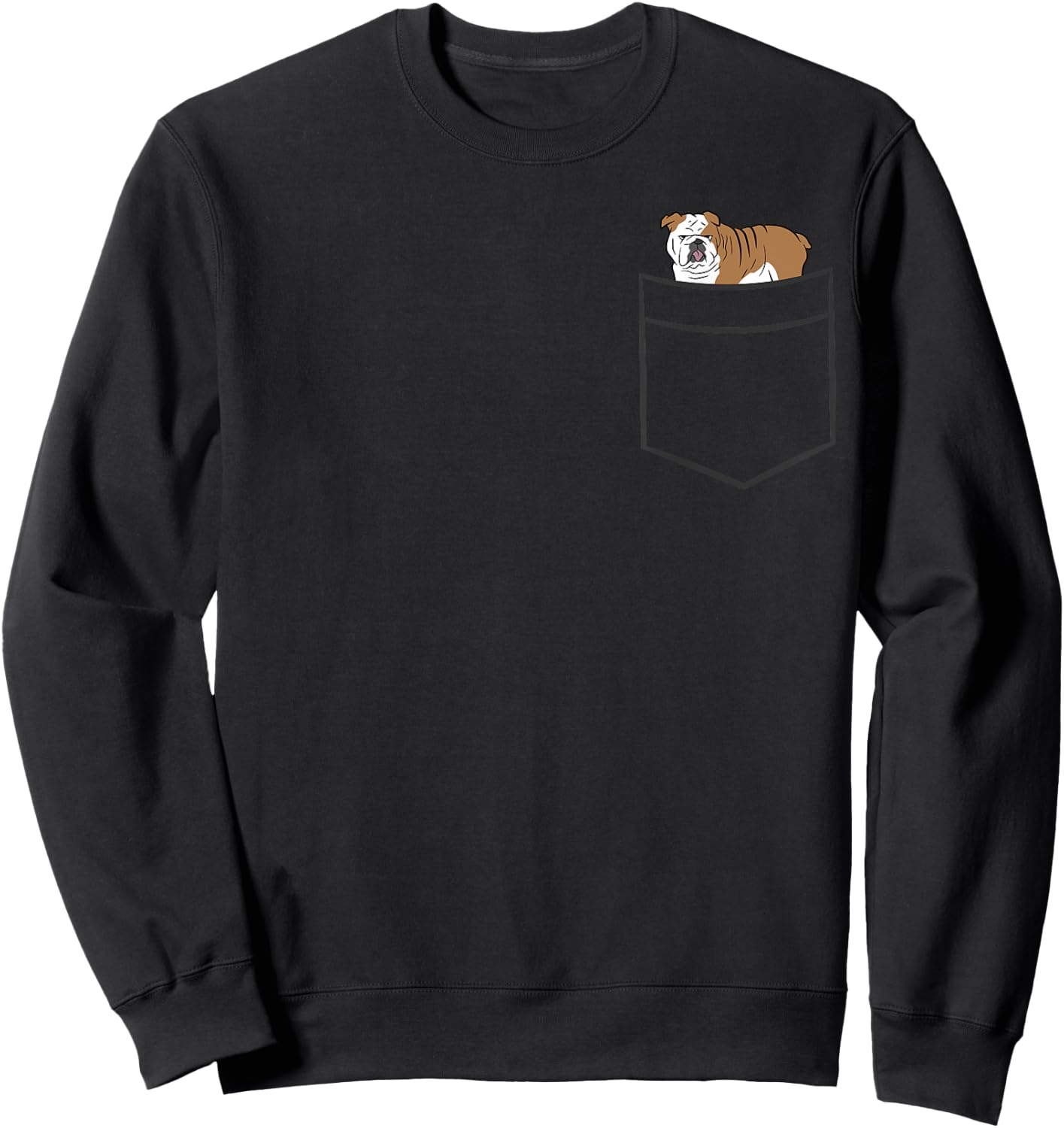 English Bulldog Dog In Pocket Funny English Bulldog Sweatshirt - Sweatshirt | Black
