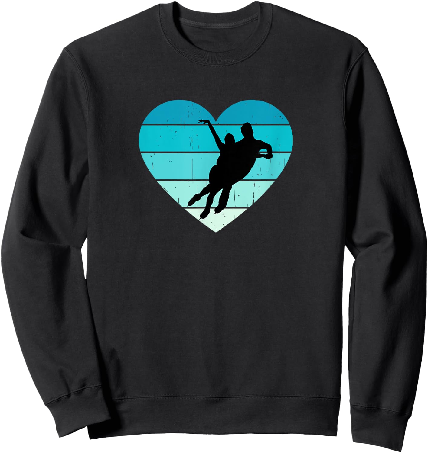 I Love Ice Dancing Winter Sports Ice Skates Figure Skating Sweatshirt - Sweatshirt | Black