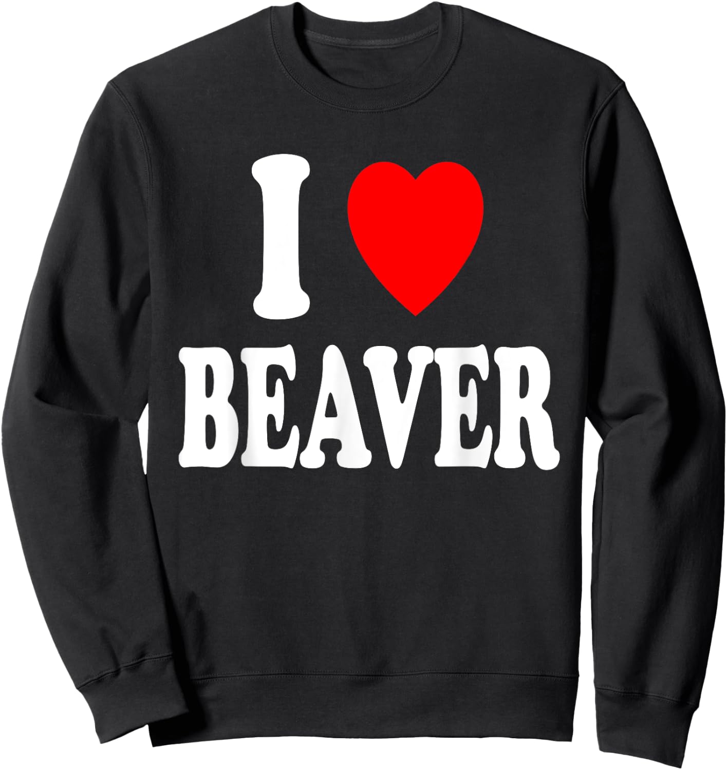 I Heart (Love) Beaver Sweatshirt - Sweatshirt | Black