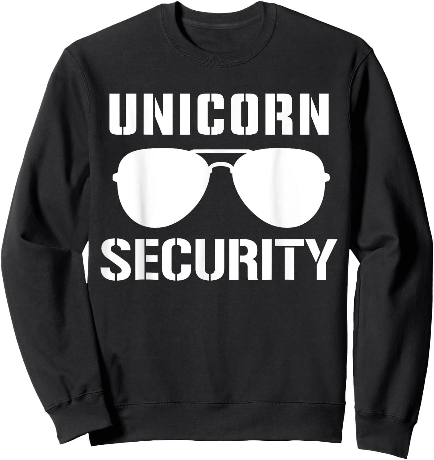 Halloween Dad Mom Daughter Adult Costume, Unicorn Security Sweatshirt - Sweatshirt | Black