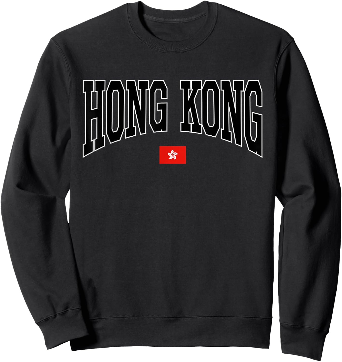 Classic Hong Kong Flag Hongkonger Vintage Campus Sweatshirt - Sweatshirt | Black