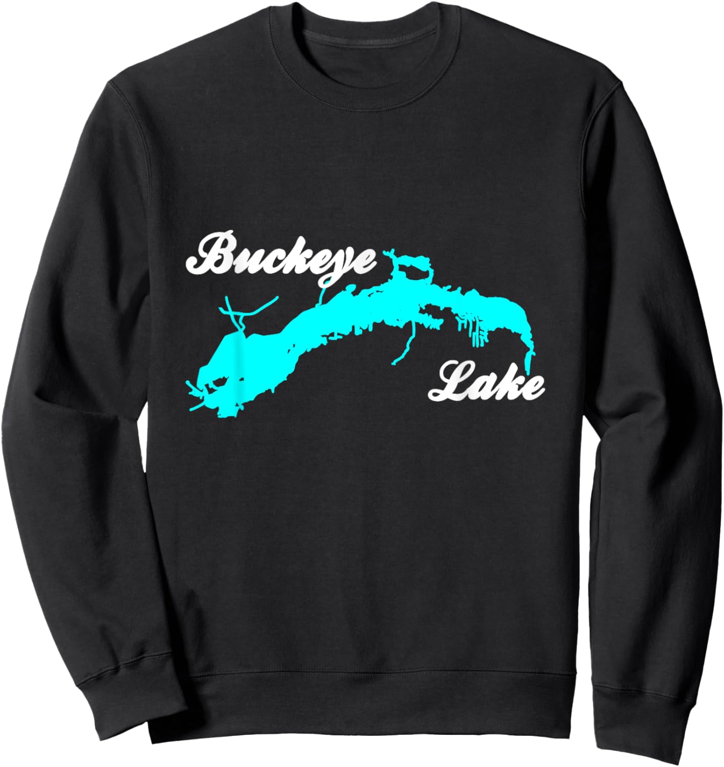 Minimalist Buckeye Lake - Ohio Sweatshirt - Sweatshirt | Black