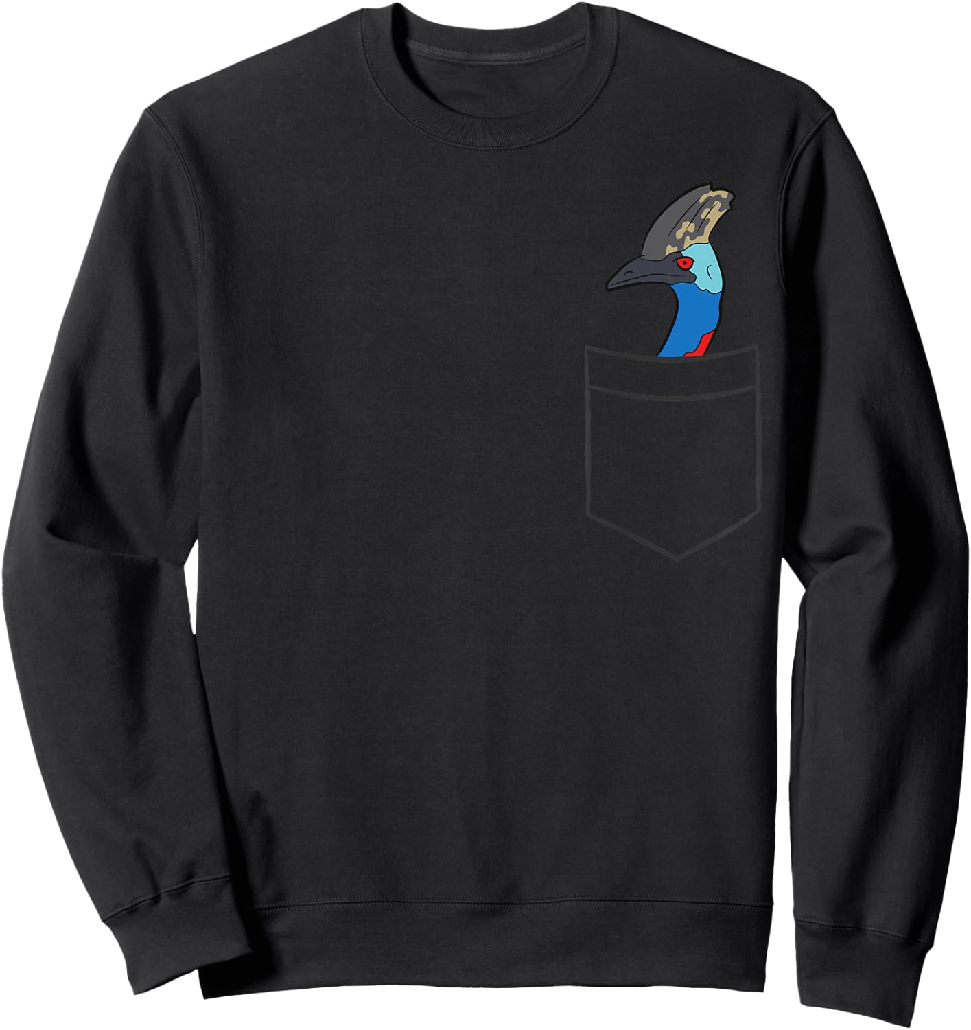 Cassowary In a Pocket Cute Pocket Cassowary Bird Sweatshirt - Sweatshirt | Black